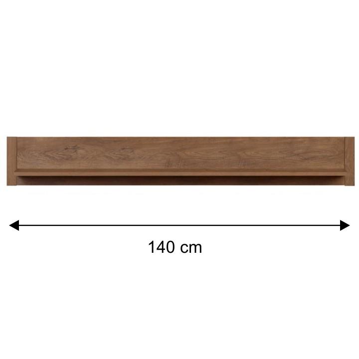 Závesná polica, Dub lefkas -140cm, MONTE TYP 18 Závesná polica, Dub lefkas -140cm, MONTE TYP 18