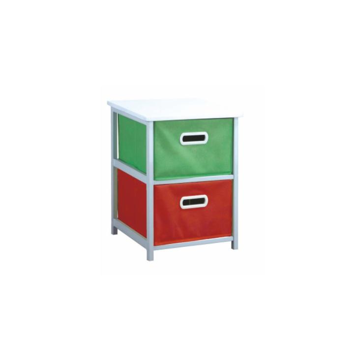 Viacúčelová komoda s úložnými boxami z látky, biely rám/farebné boxy, COLOR 97 Viacúčelová komoda s úložnými boxami z látky, biely rám/farebné boxy, COLOR 97