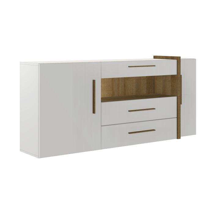 Komoda 195, DTD laminovaná, dub riviera/biela mat, SANIBEL Komoda 195, DTD laminovaná, dub riviera/biela mat, SANIBEL