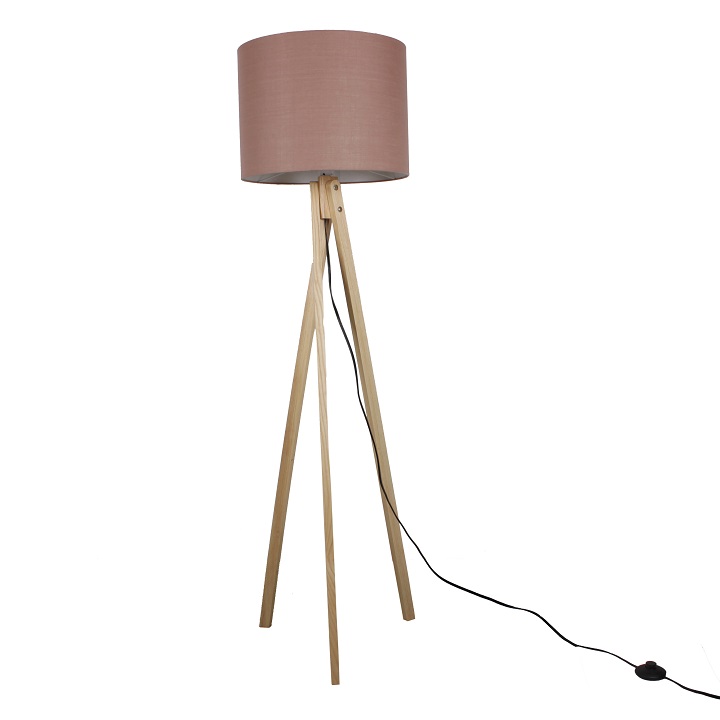 Stojacia lampa, Taupe hnedá/prírodné drevo, na bielom pozadí, LILA Typ 8 LS2062 Stojacia lampa, Taupe hnedá/prírodné drevo, na bielom pozadí, LILA Typ 8 LS2062