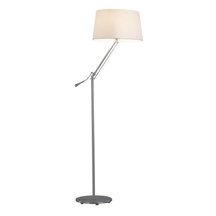Stojacia lampa, kov/biela látka, CINDA Typ 7 F3031 Stojacia lampa, kov/biela látka, CINDA Typ 7 F3031