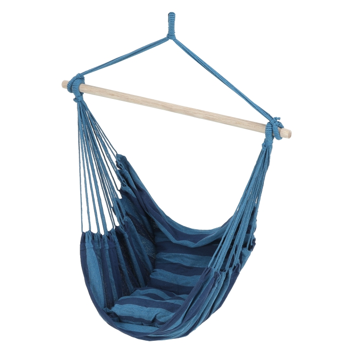 Závesné hojdacie kreslo, modrá, 65%bavlna, 35% polyester, NIKOLO Závesné hojdacie kreslo, modrá, 65%bavlna, 35% polyester, NIKOLO