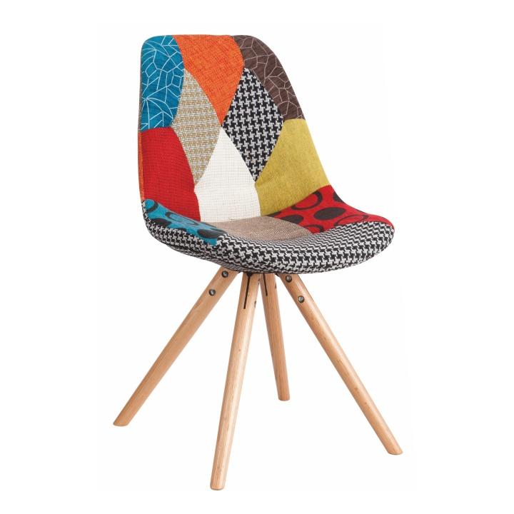 Stolička, látka patchwork/drevo, KIMA NEW TYP 1, vzorový tovar Stolička, látka patchwork/drevo, KIMA NEW TYP 1, vzorový tovar